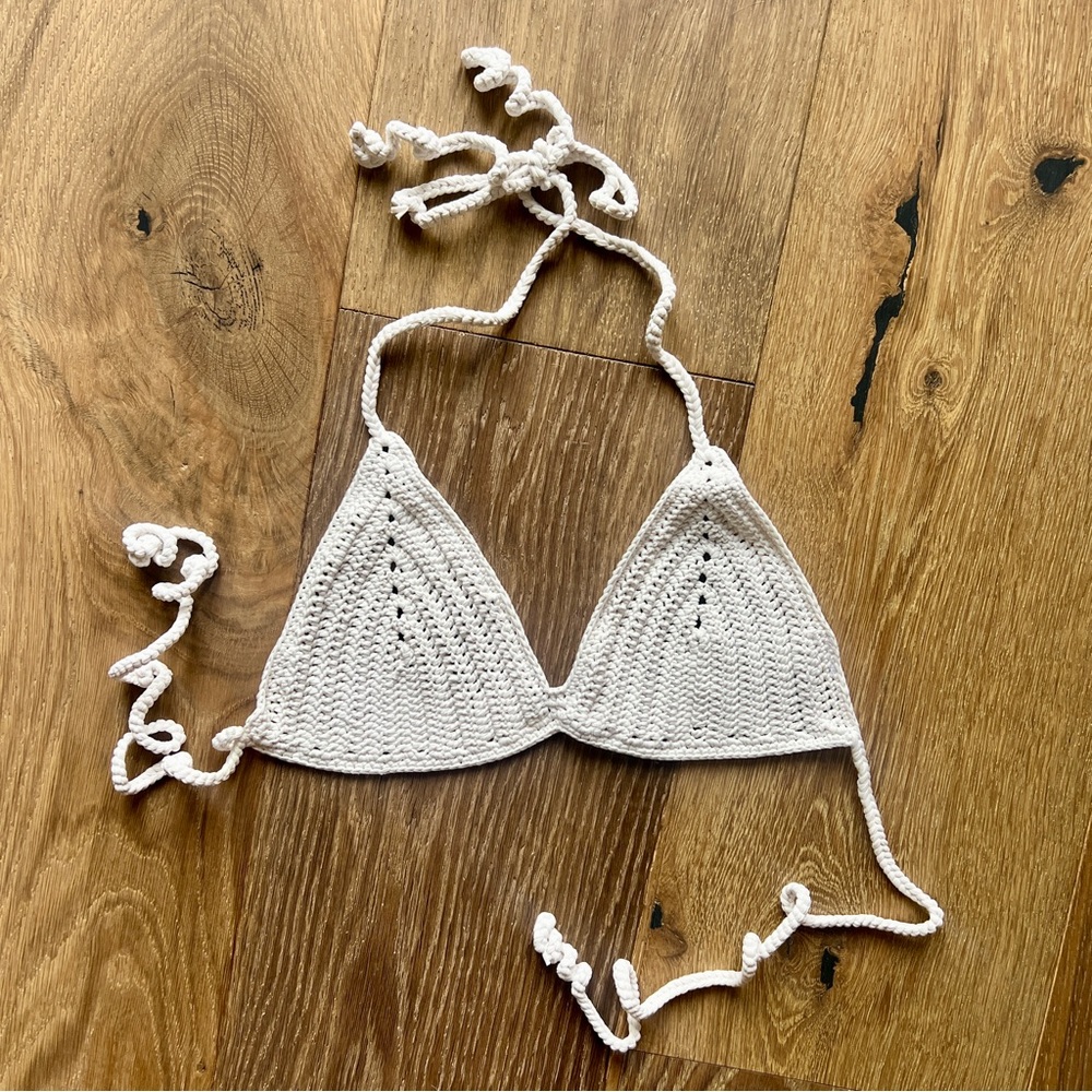 Skims Crochet Swim Triangle Bikini Top